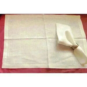 Set of 4 (each)-Linen Placemats and Dinner Napkins